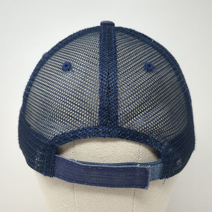 Bass' River Resort Trucker Hat Blue One Size Adjustable Distressed Mesh Back