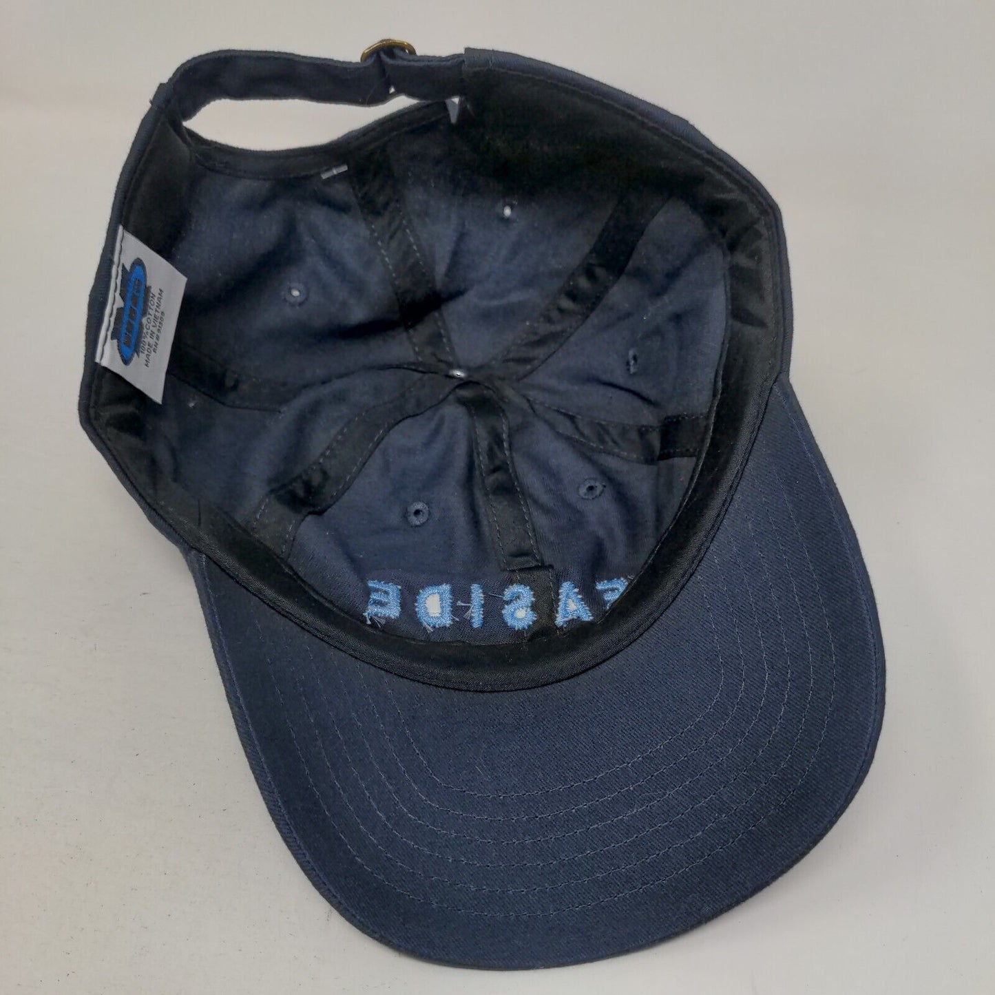 Seaside Social Club Slideback Hat Blue One Size Adjustable Embroidered BIG X