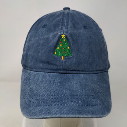 Christmas Tree Slideback Hat Blue OS Adjustable Embroidered Carbon Elements