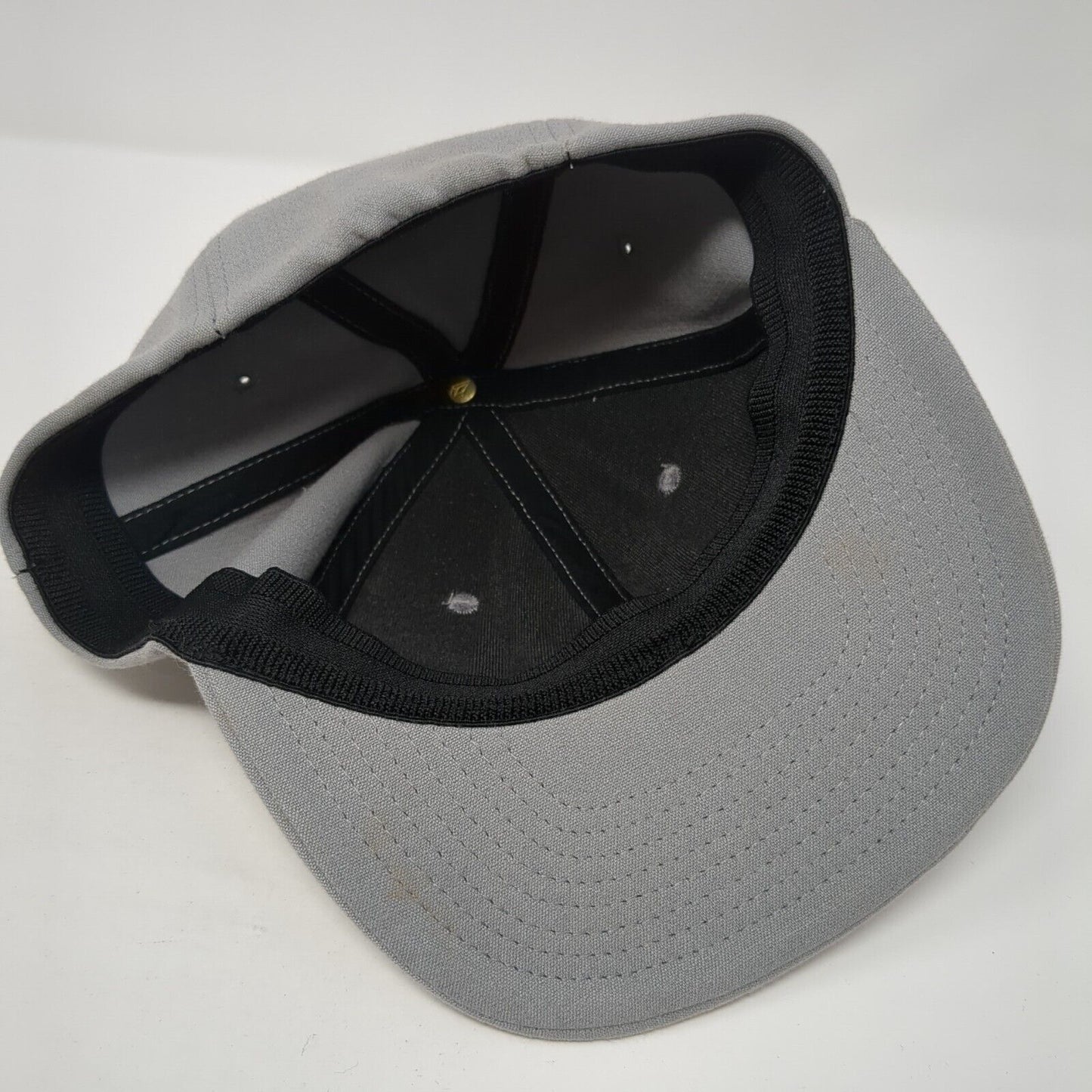 Volcom Fitted Hat Gray One Size Adjustable Patch Logo Vented Holes 6 Panel