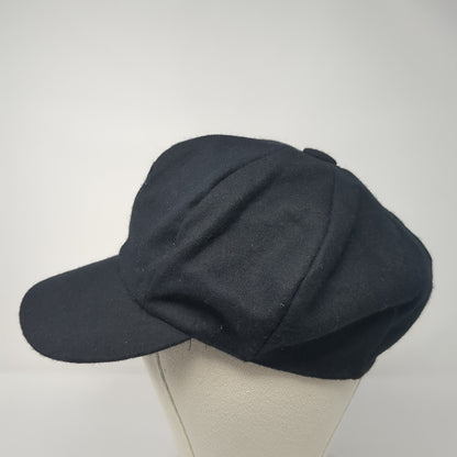 Arlin Fitted Newsboy Cap Hat Black One Size Solid Outdoor Casual Blank