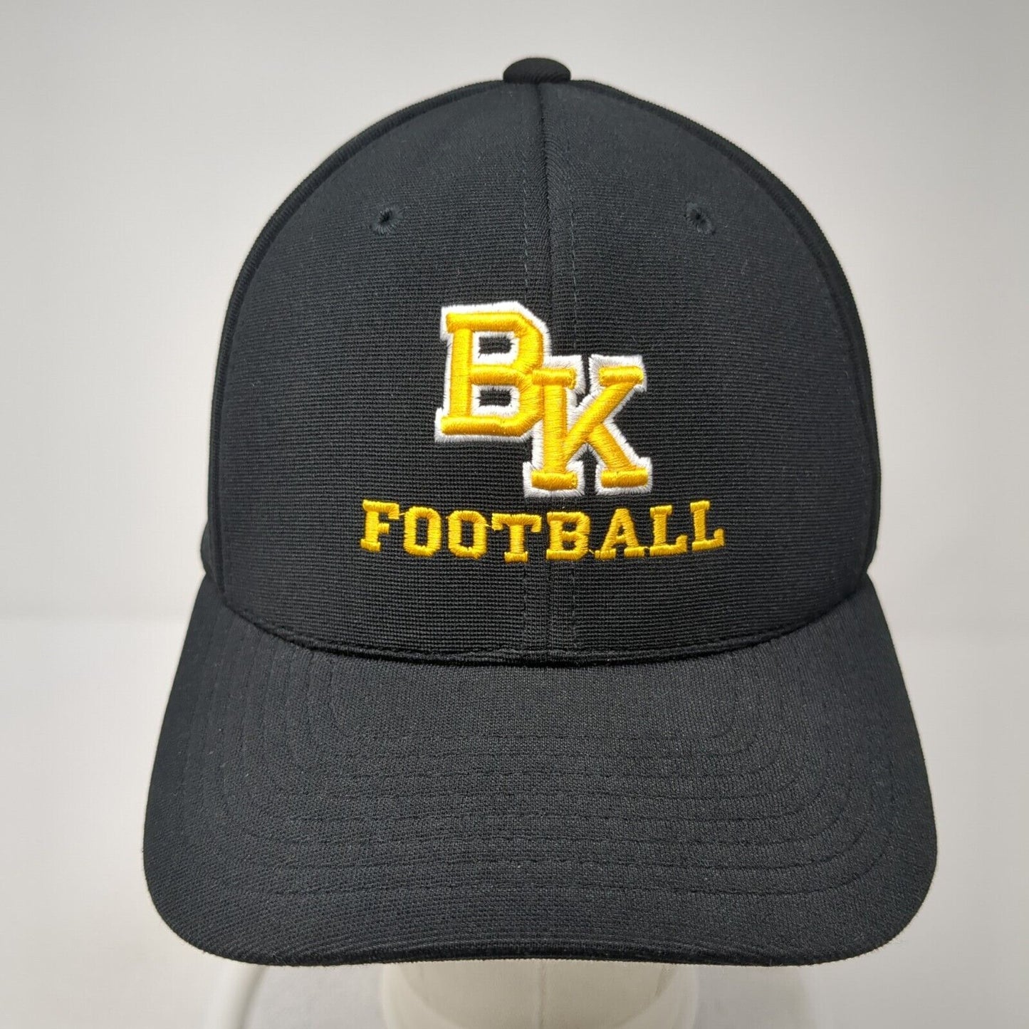 BK Football Fitted Hat Black 6 7/8-7 3/8 M2 Tech Performance Pacific Headwear