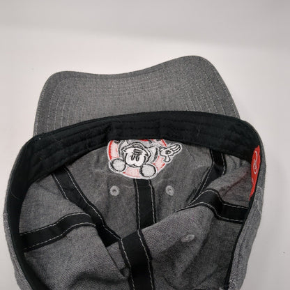 Mickey Mouse Slideback Hat Gray One Size Adjustable Disney 6 Panel