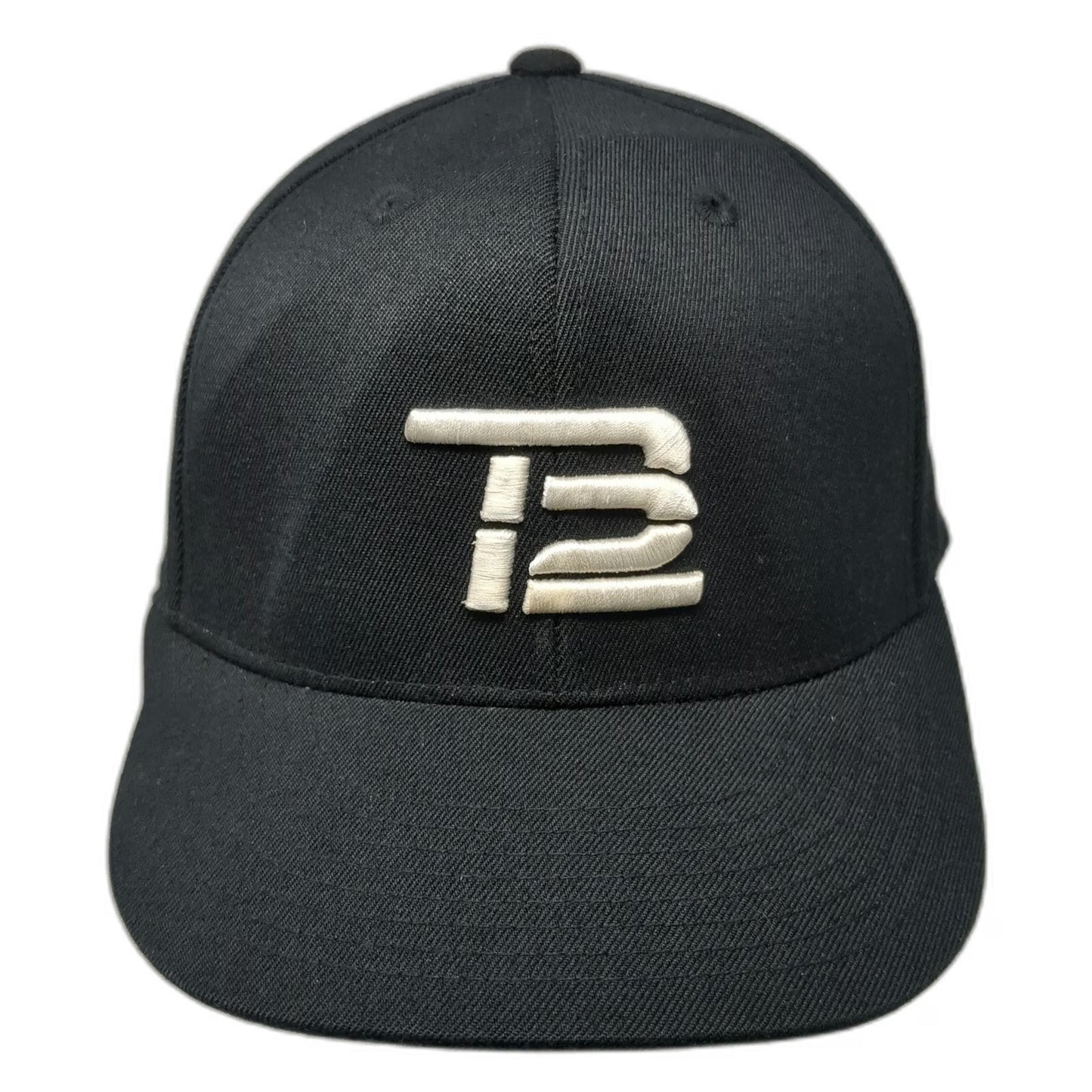 210 Fitted Baseball Cap Black 7 5/8 TB12 Logo Raised Embroidery Structured Hat