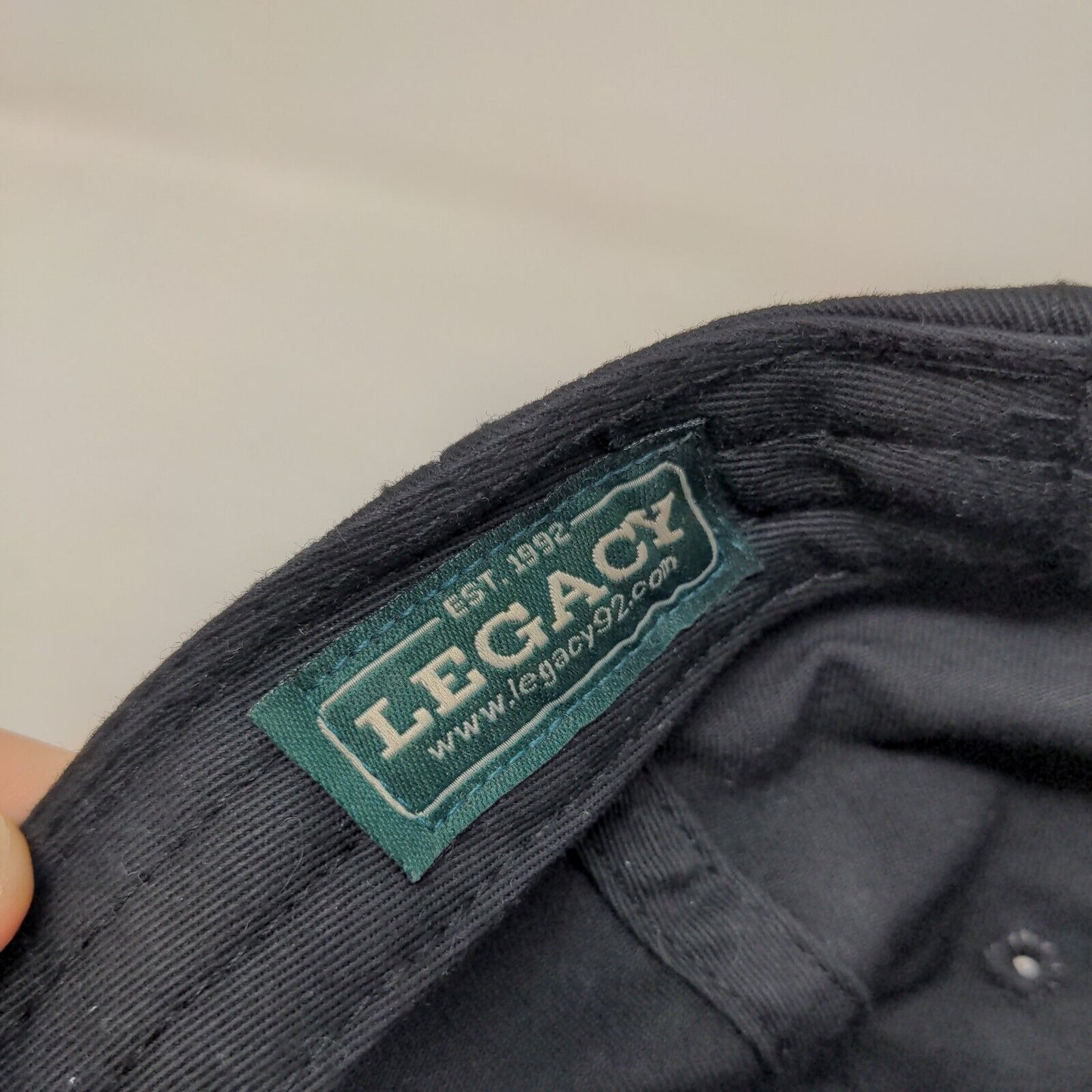 Legacy Men's Slideback Hat Black Embroidered Jaguar Logo Adjustable 100% Cotton