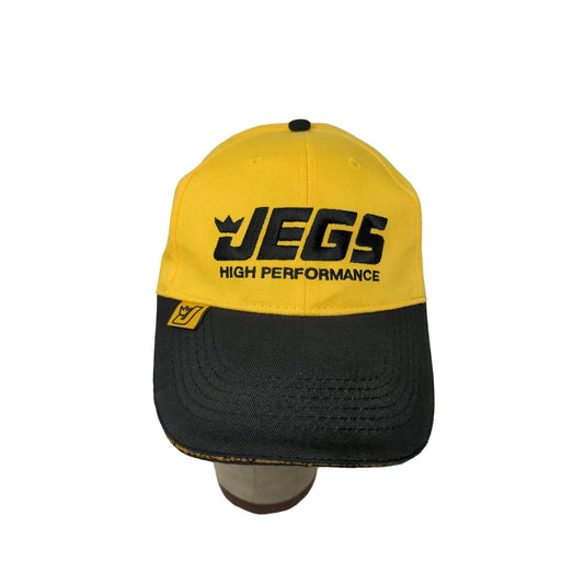 Jegs High Performance Headware Strapback Hat Yellow & Black Embroidered Logo