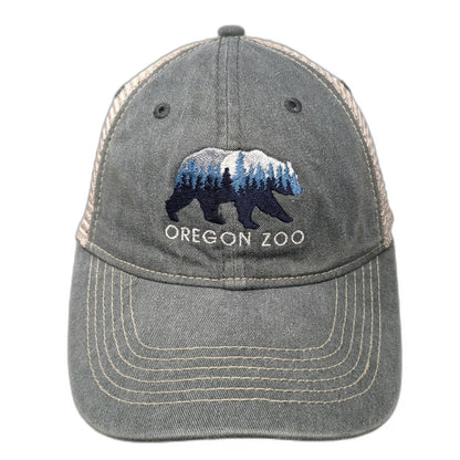 Blue 84 Trucker Hat Gray One Size Oregon Zoo Bear Forest Mesh Snapback Hat