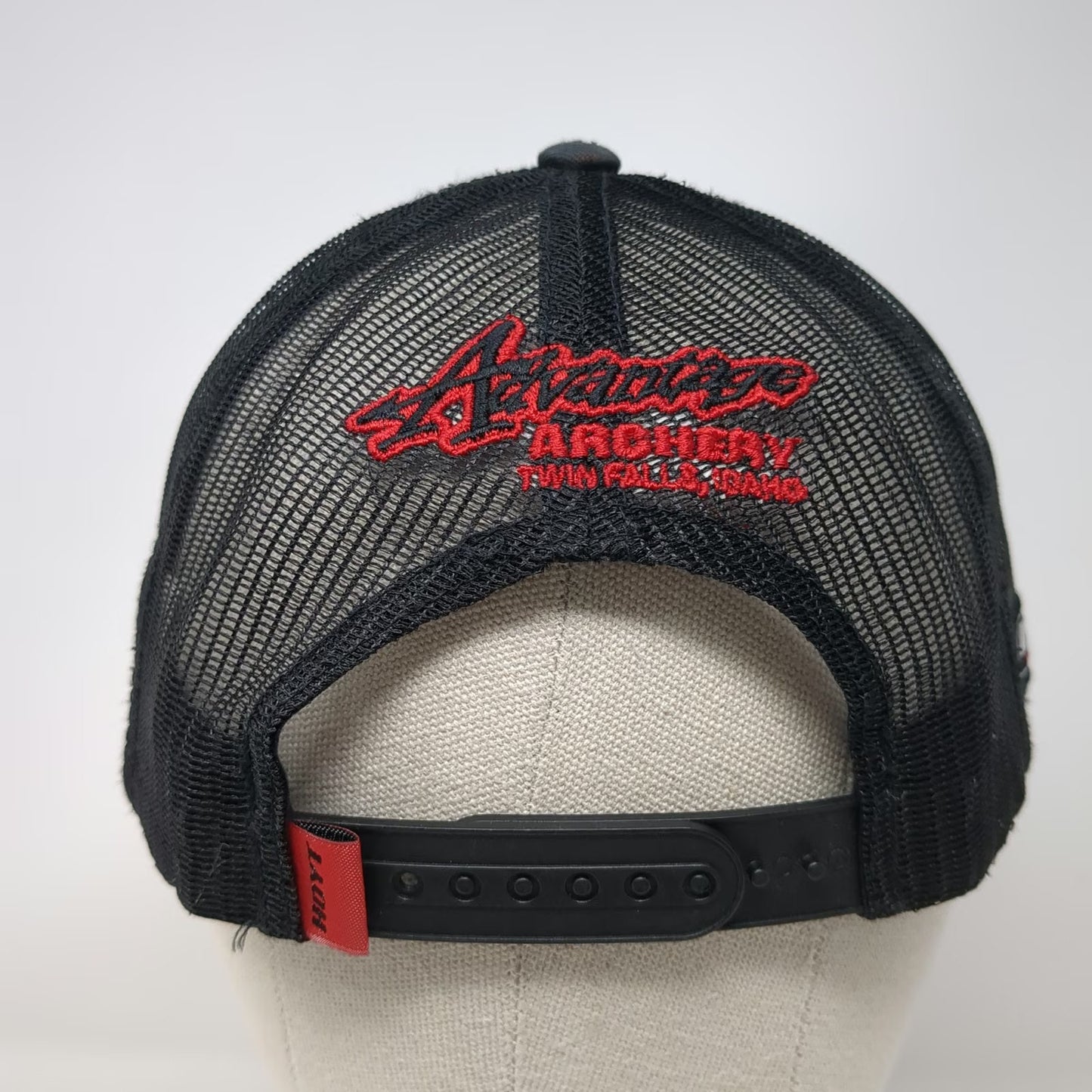 Hoyt Archery Black Trucker Hat One Size REDWRX Patch Mesh Back Snapback Logo