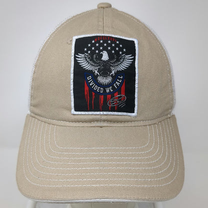 Outdoor Cap Baseball Hat Beige One Size Eagle Divided We Fall 1776 Mesh Snapback