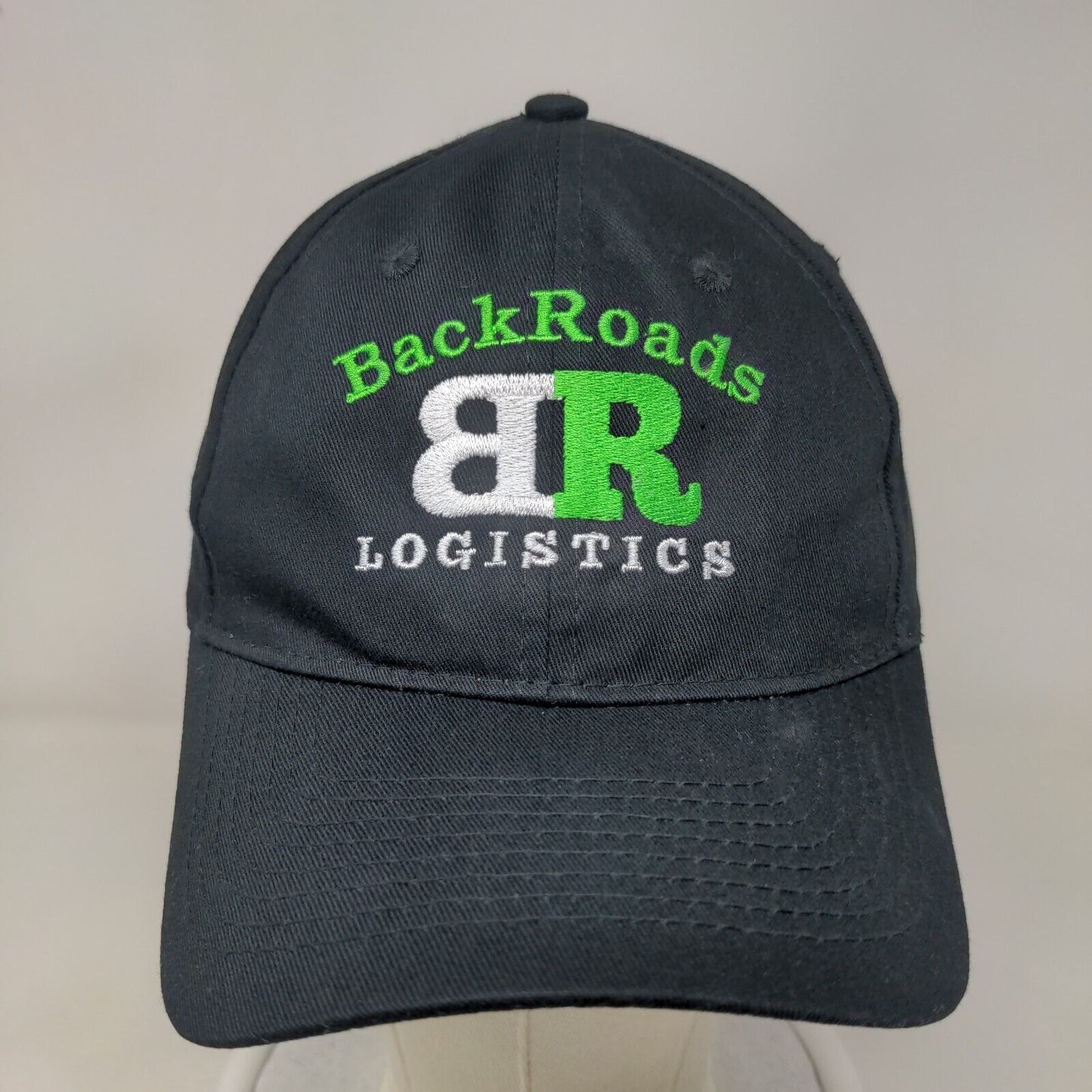 Back Roads Logistics Strapback Hat Black One Size Embroidered Port & Company