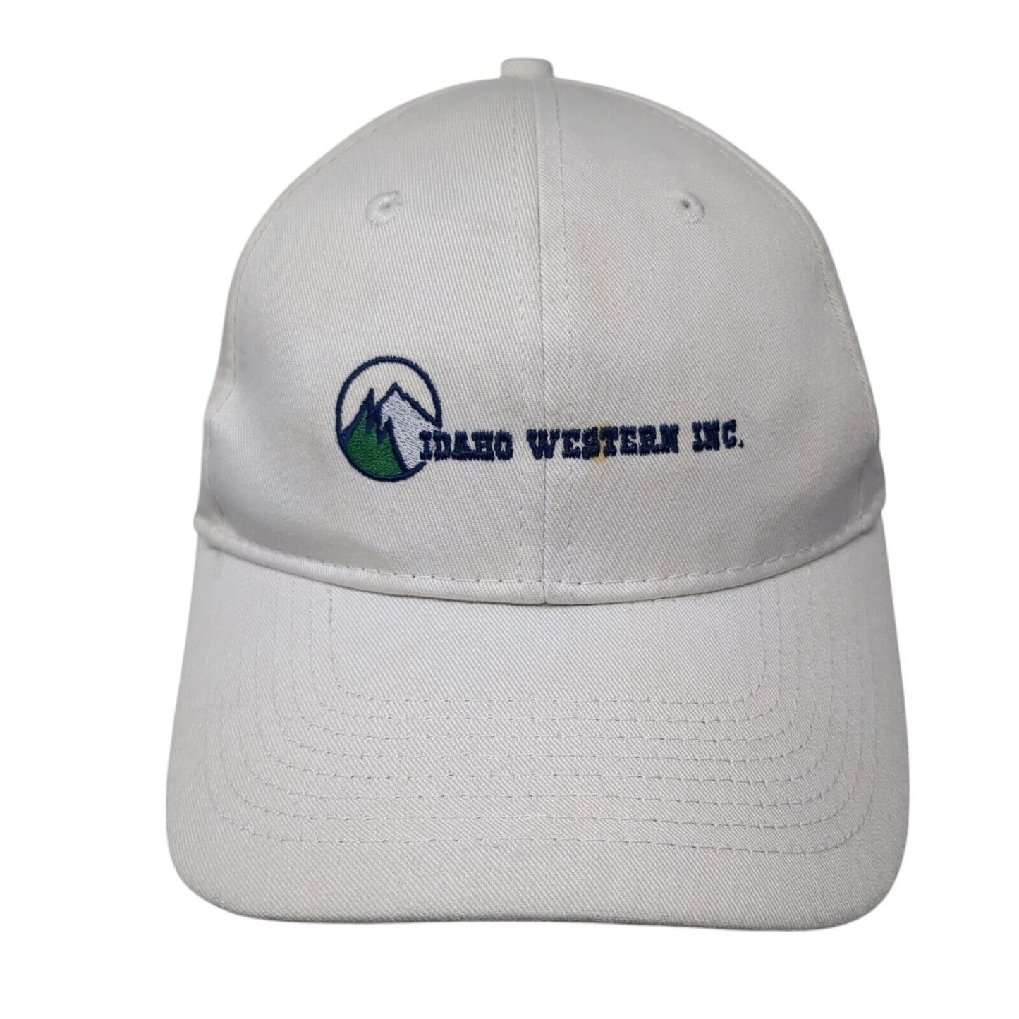 Idaho Western Inc. Strapback Hat White OS Adjustable Embroidered Port & Company