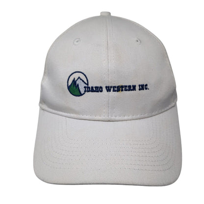 Idaho Western Inc. Strapback Hat White OS Adjustable Embroidered Port & Company