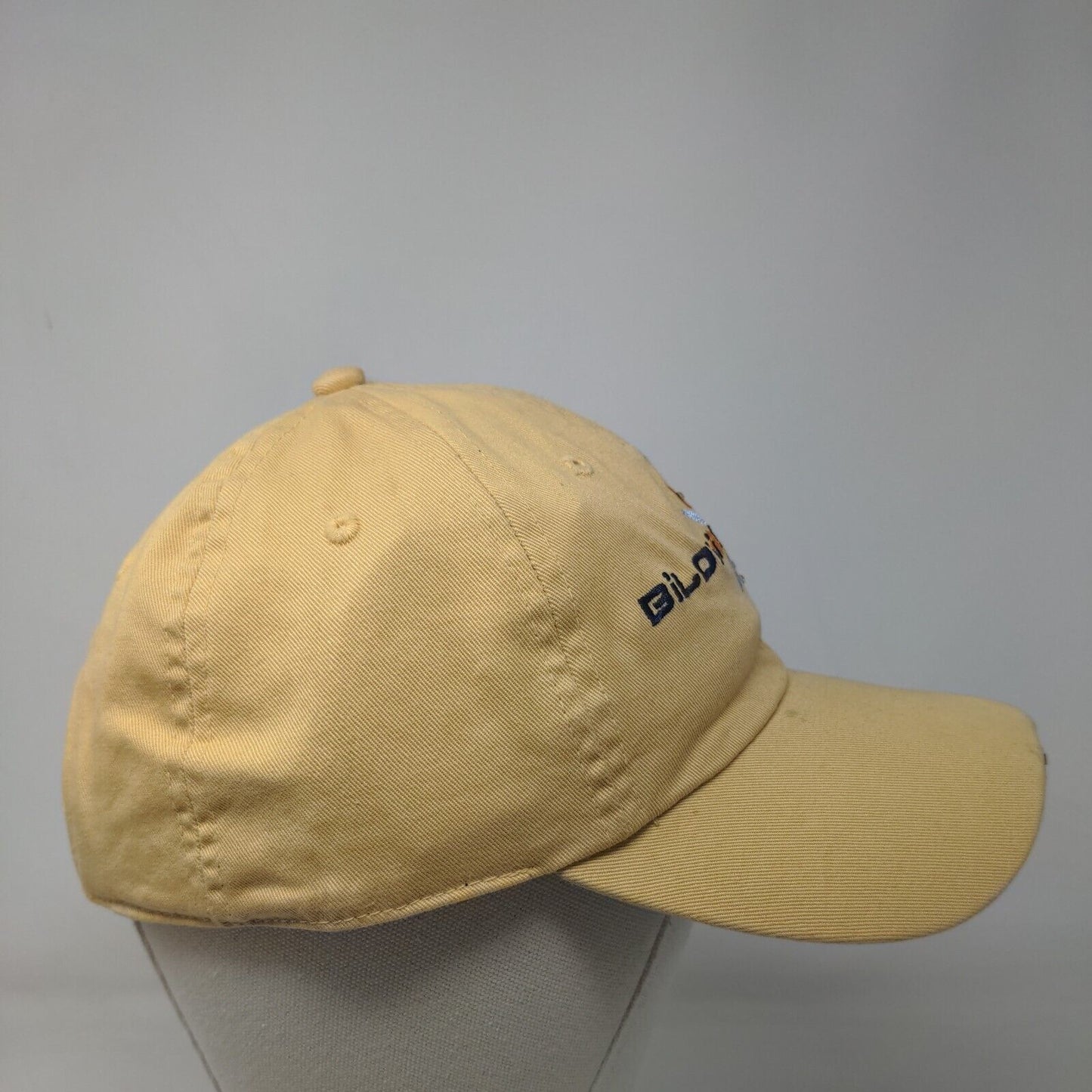 Biloxi Beach Mississippi Strapback Hat Tan OSFA Bio-Domes Headgear Embroidered