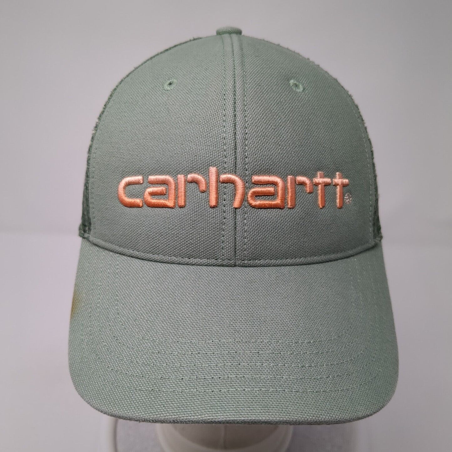 Carhartt Snapback Mesh Back Trucker Hat Green One Size Embroidered