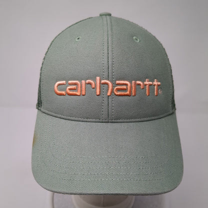 Carhartt Snapback Mesh Back Trucker Hat Green One Size Embroidered