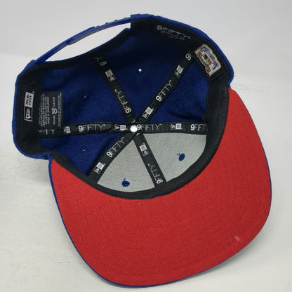 New Era Chicago Cubs MLB Snapback Hat Blue Red One Size Cooperstown Wool Blend