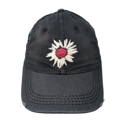 Daisy Flower Slideback Hat Blue One Size Adjustable Embroidered 6 Panel