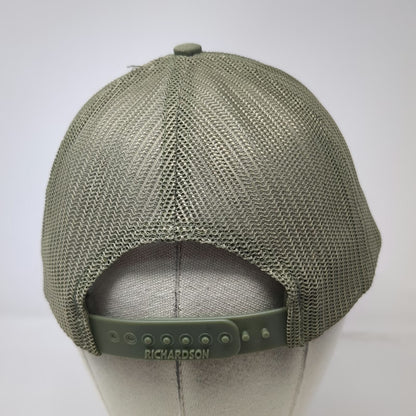 Richardson Trucker Hat Green OSFM Snapback Mesh Merrick Construction Logo 112