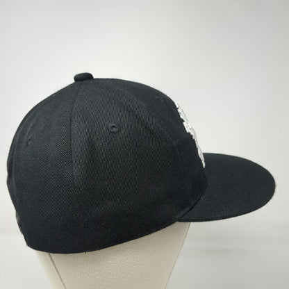 Burning Hearts Tattoo Hat Black One Size Snapback BHTC Flat Brim Graphic Cap