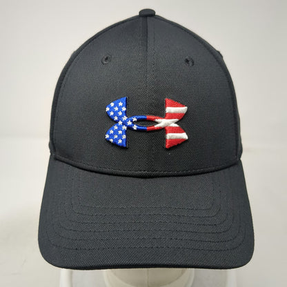 Under Armour Baseball Cap Black XL Freedom American Flag Logo Stretch Fit Hat
