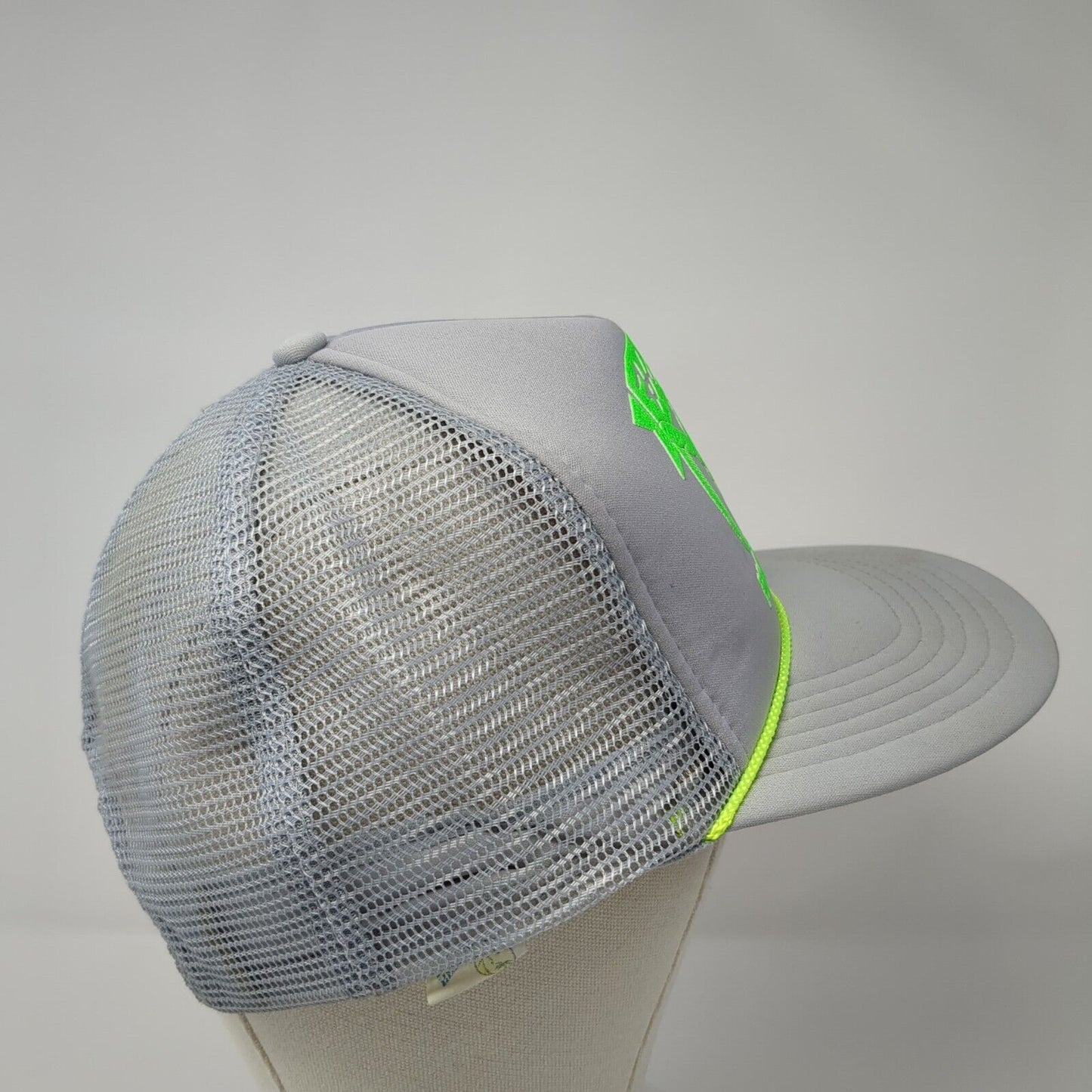 Hawaii Hang Loose Snapback Trucker Hat Gray One Size Adjustable Mesh Back Rope