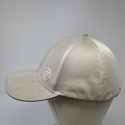 Baseball Cap Beige One Size Mesh Back Strapback Circle T Logo Polyester Hat 1939