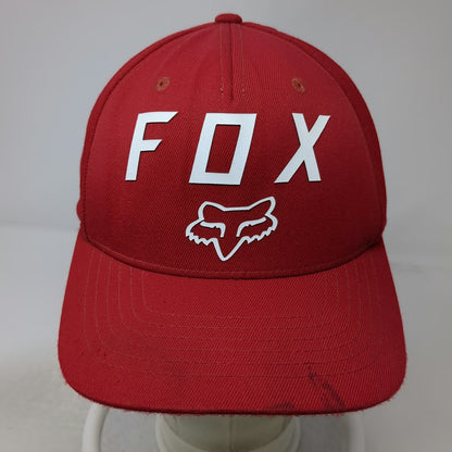 Fox Racing 5 Panel Red M Hat Flexfit Curved Brim Graphic Sport Performance Logo