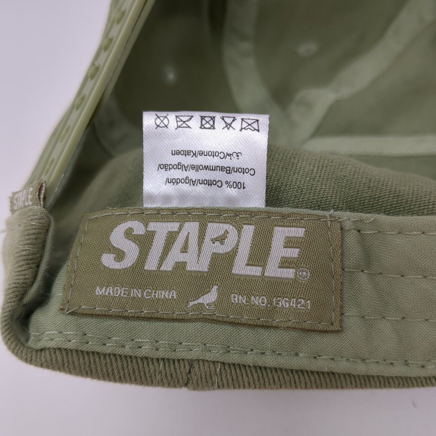 Staple The World Over Snapback Hat Green One Size Adjustable Embroidered Cotton