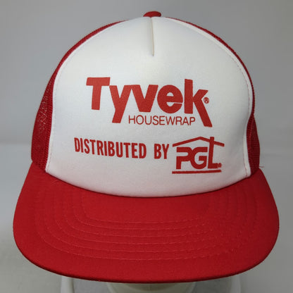 Tyvek Housewrap PGL Industrial Red One Size Trucker Hat Mesh Back Snapback