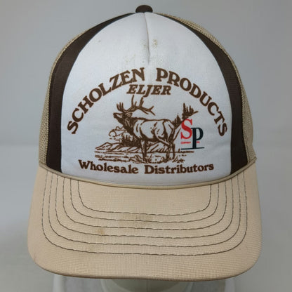 AmaPro Trucker Hat Beige One Size Scholzen Products Wholesale Elk Snapback Mesh