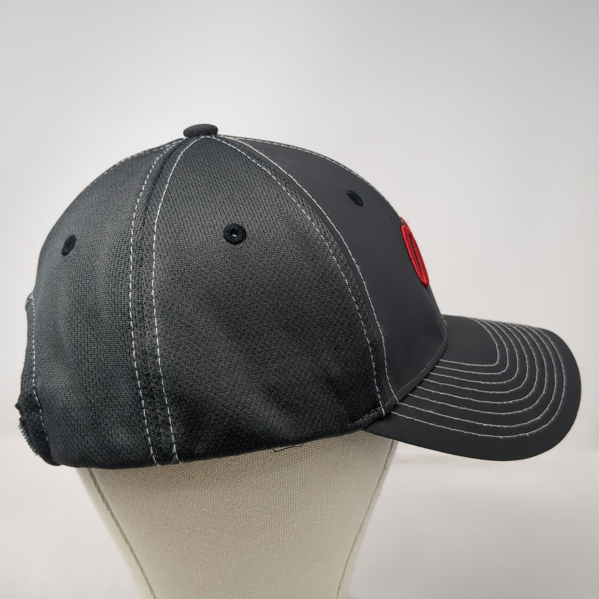 Zephyr Baseball Cap Gray One Size Park City Red Embroidery Performance Mesh Hat