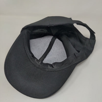Unbranded Strapback Hat Black One Size Solid Blank Adjustable 6 Panel