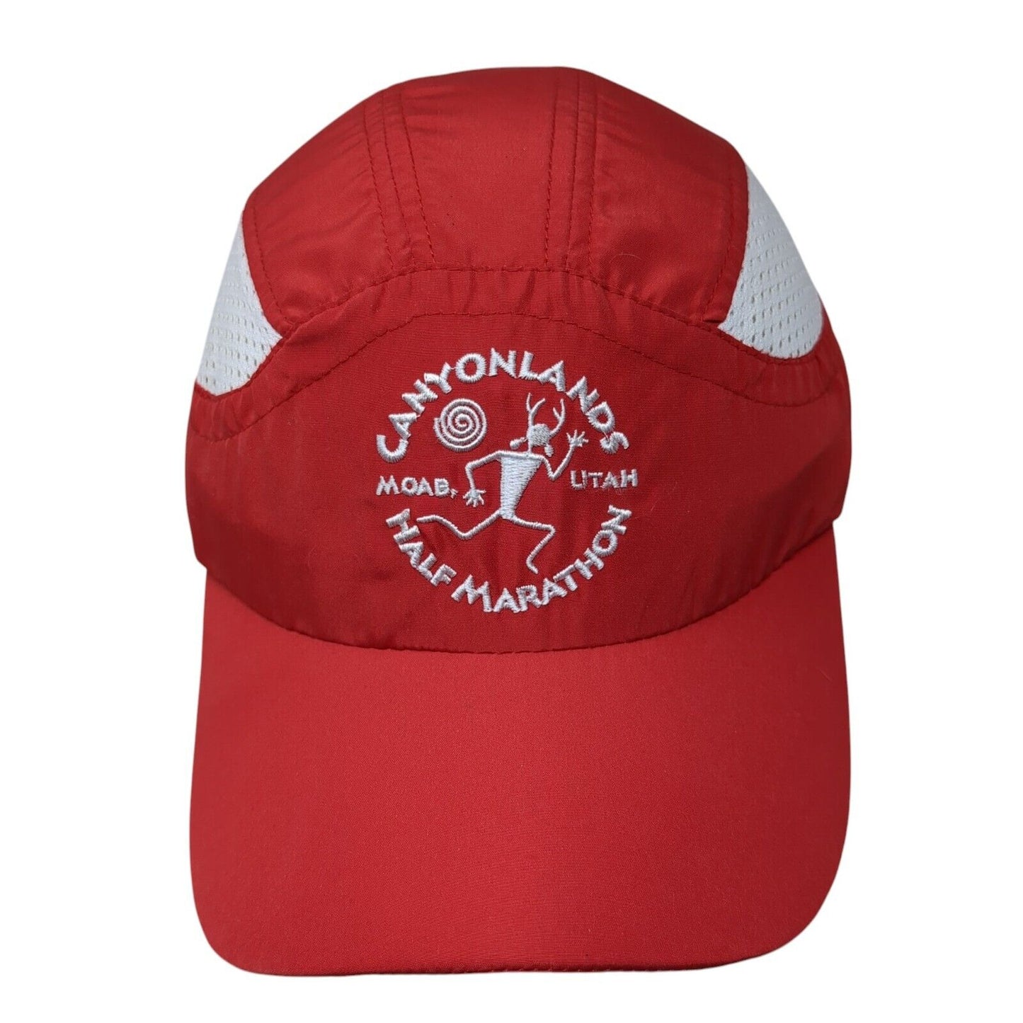 Canyonlands Half Marathon Strapback Hat Red One Size 10 Year Club Mesh