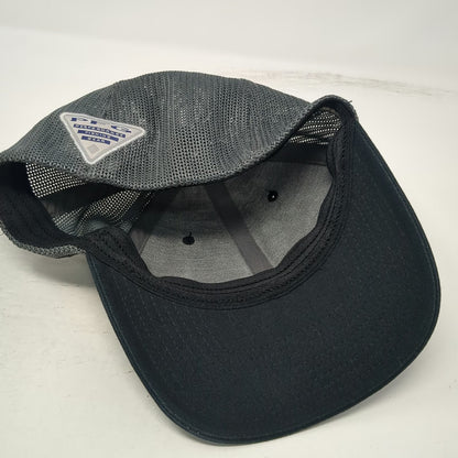 Columbia Baseball Cap Black XL Fishing Fish Flag Mesh Fitted Hat PFG Ruskin