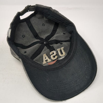 USA American Flag Baseball Cap Gray One Size Slideback Embroidered Cotton Hat