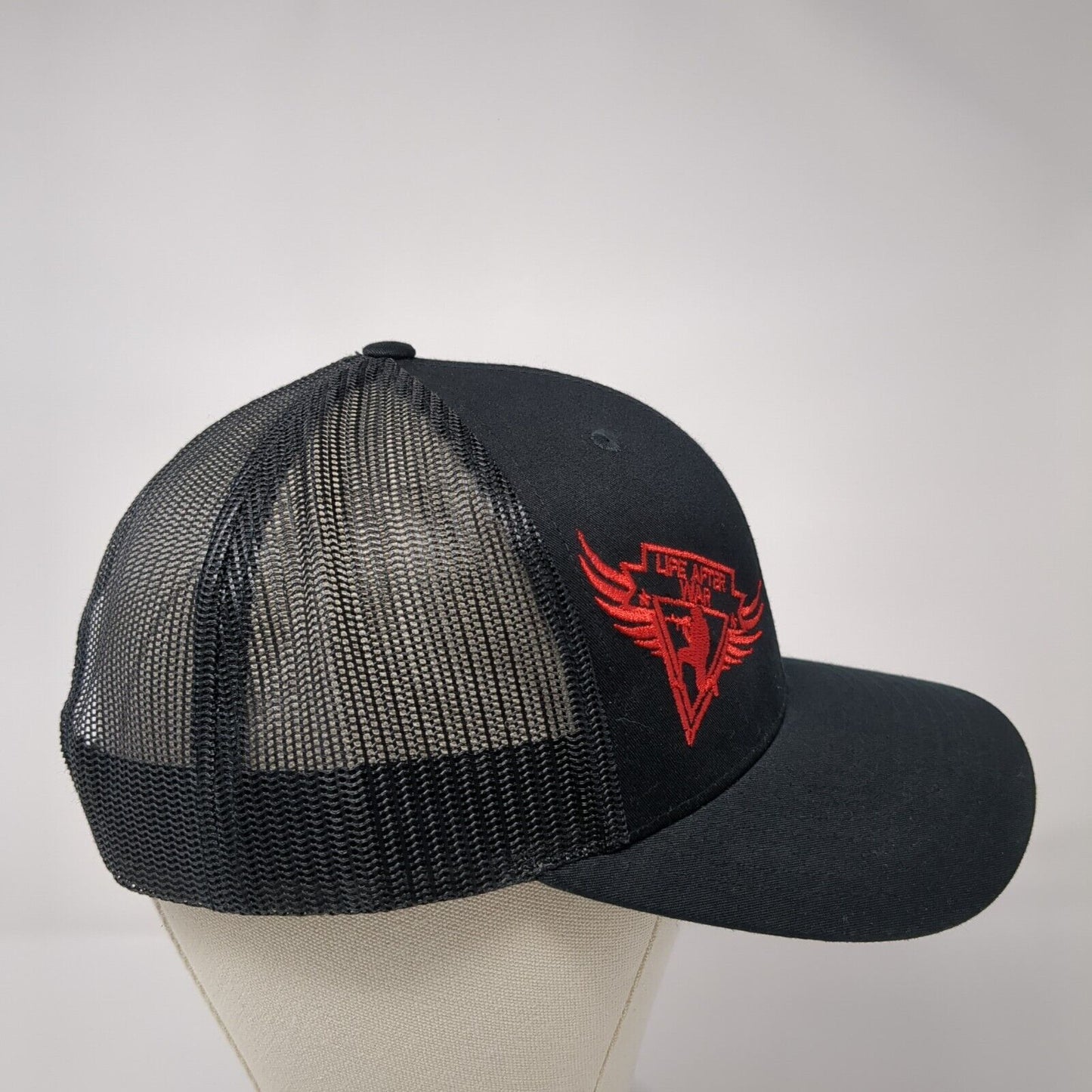 Life After War Snapback Trucker Hat Black One Size Mesh Back Richardson