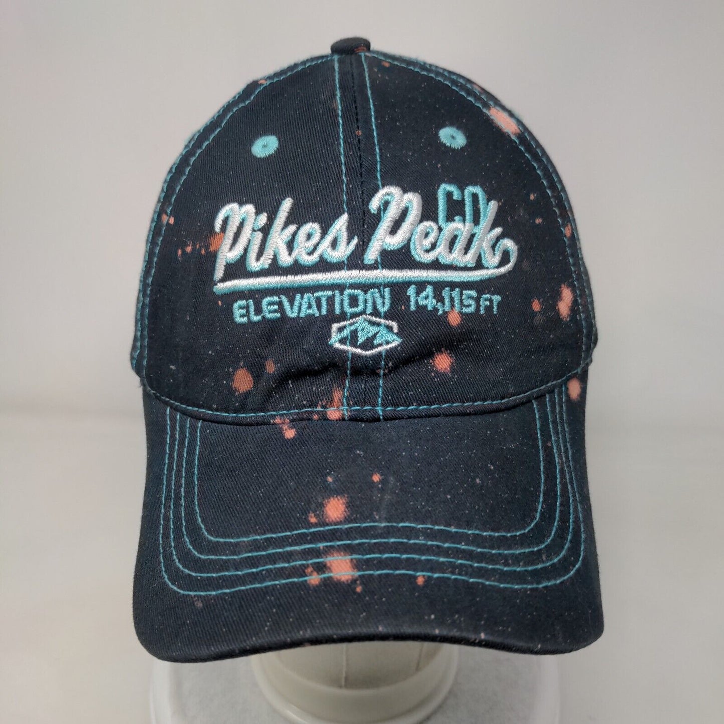 Pikes Peak Elevation 14,115 FT Slideback Hat Blue Embroidered 6 Panel