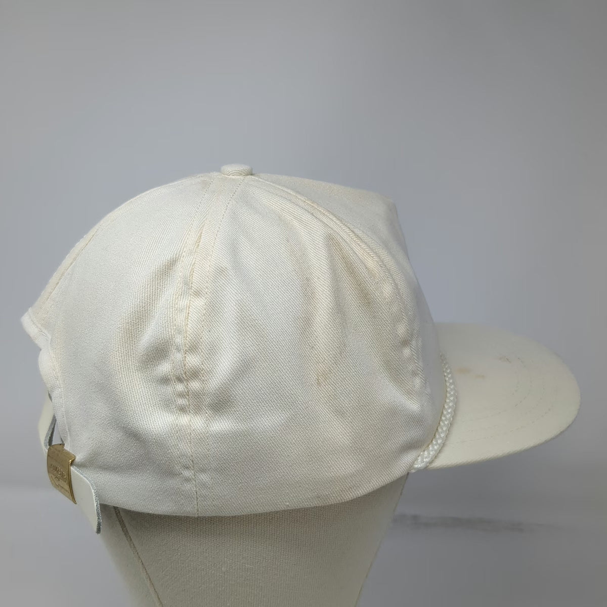 Jan-Mar Dry Fork Coal Co 5 Panel Beige Hat Horse Rider Rope USA Made Vintage