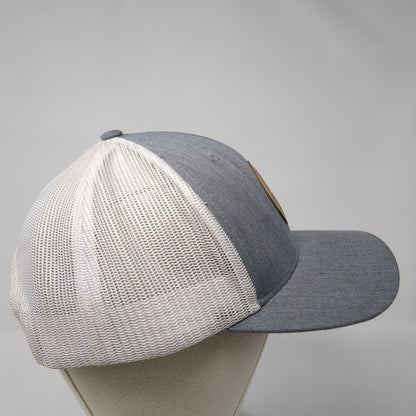 Fishing With Feathers Snapback Trucker Hat Gray One Size Mesh Back