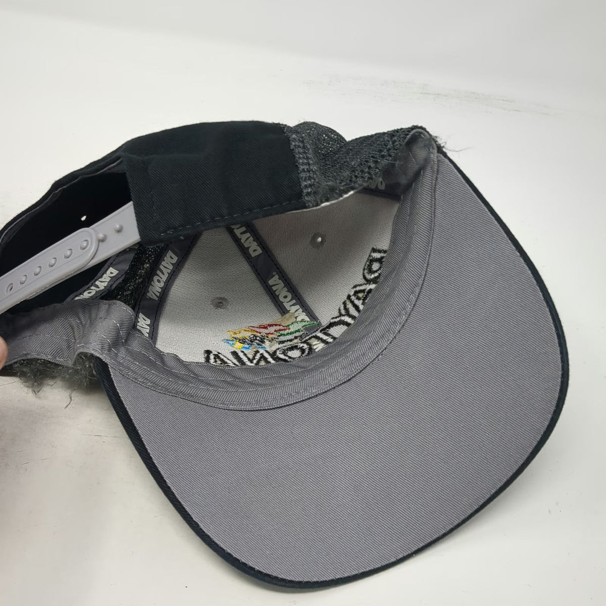 Drew Pearson Trucker Hat Gray Black One Size Daytona International Speedway Mesh
