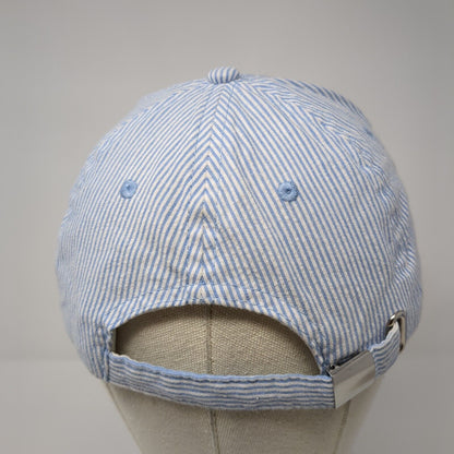 Paige Slideback Hat Blue OS Adjustable Pinstripe Vented Holes 6 Panel Blank