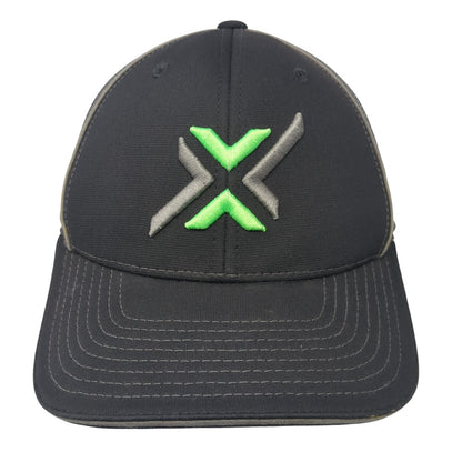 X Shockers Fitted Mesh Back Trucker Hat Black Small Stretch Richardson