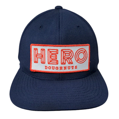 Hero Doughnuts Patch Snapback Hat Blue One Size Adjustable 6 Panel
