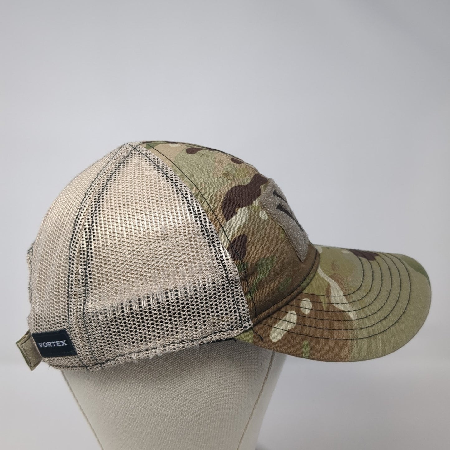 Vortex Logo Patch Strapback Mesh Back Trucker Hat Multi One Size Camo