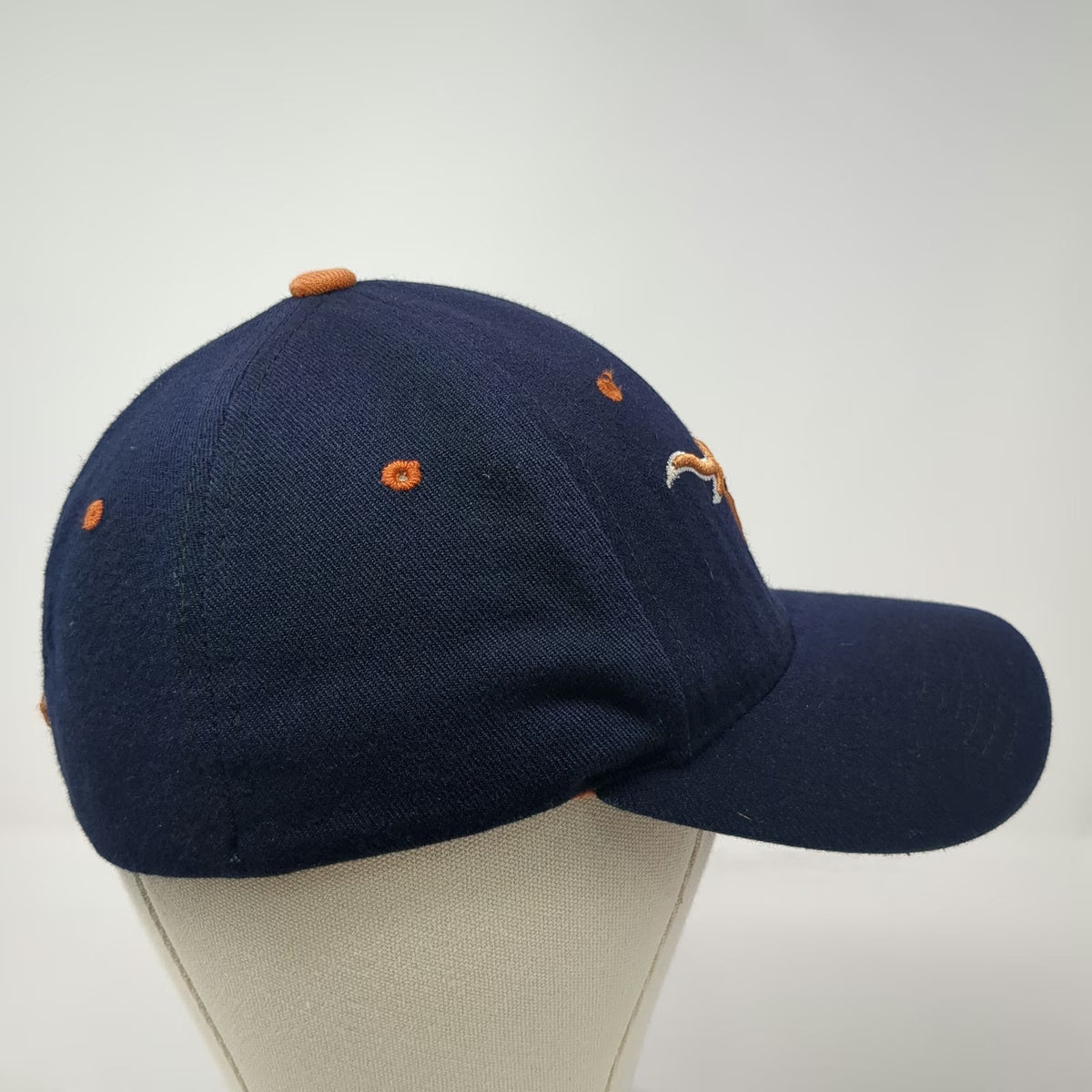 Texas Longhorns NCAA Zephyr Cap Blue L Stretch Fit Embroidered Hat Orange Brim