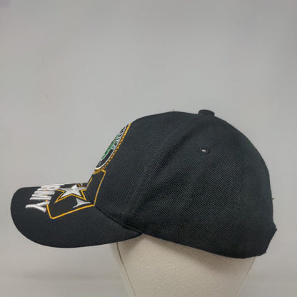 United States Army Strapback Hat Black One Size Embroidered Adjustable