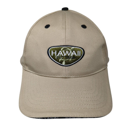 Hawaii Est 1959 Strapback Hat Tan OS Adjustable Embroidered Surfware Cotton