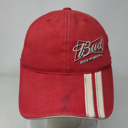 Bud King Of Beers Strapback Hat Red One Size Embroidered NASCAR 9