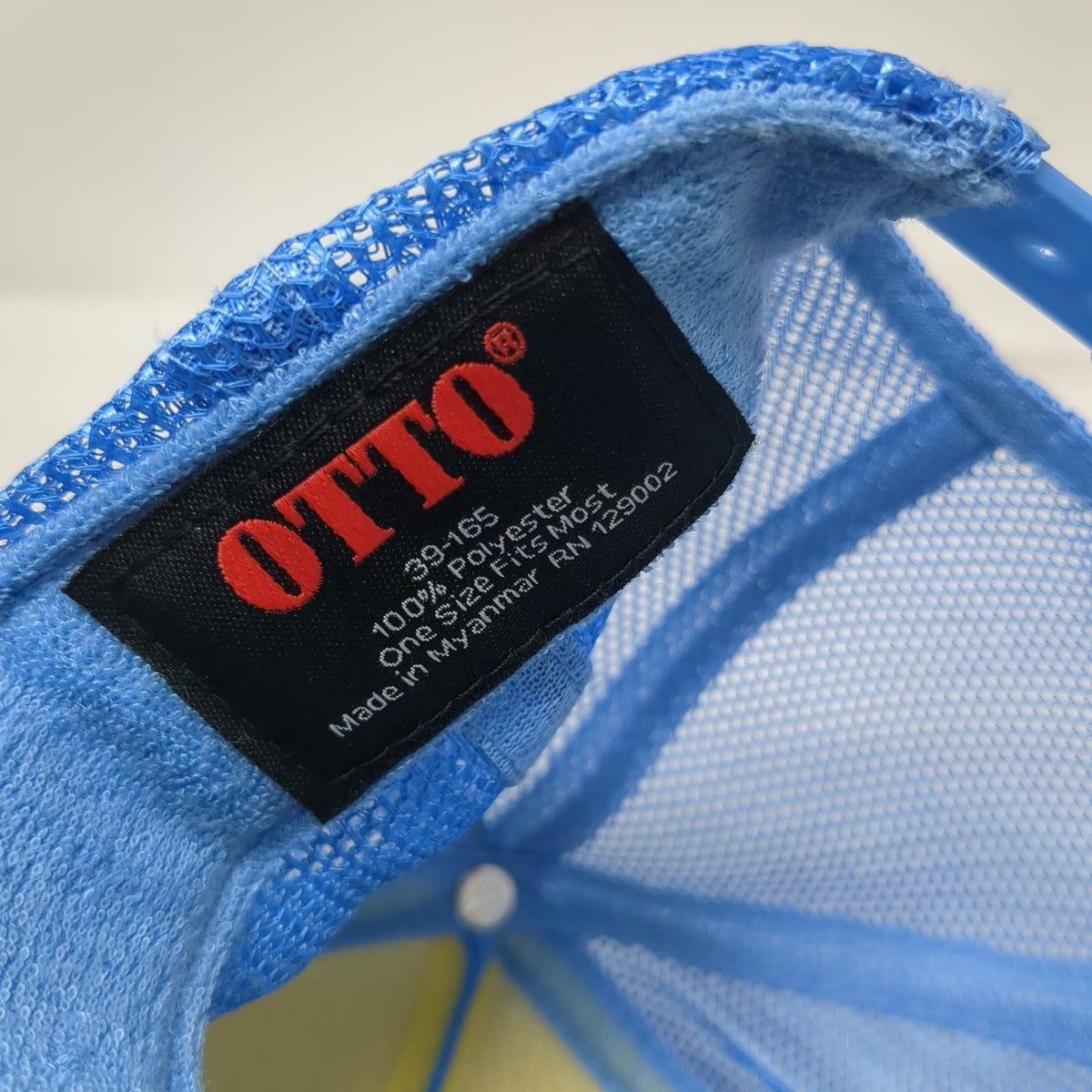 Otto Young Life Trucker Hat Blue One Size Mesh Snapback Patch Rope Detail