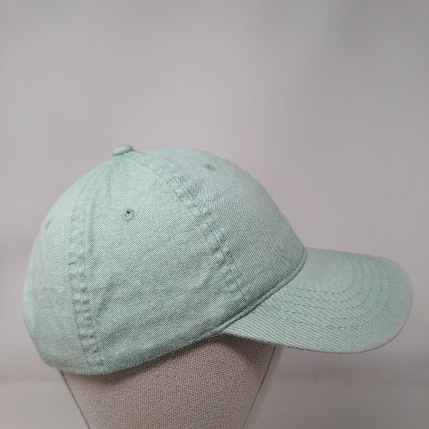 Unbranded Strapback Hat Green OSFM Adjustable 6 Panel Vent Holes Blank